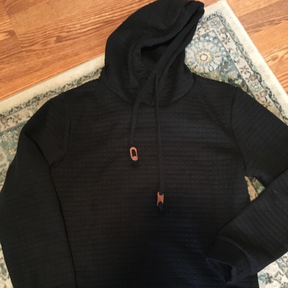 Black hooded sweatshirt